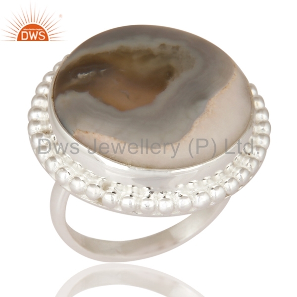 Natural Gemstone 925 Silver Men's Rings Size: 5-10 Us Size