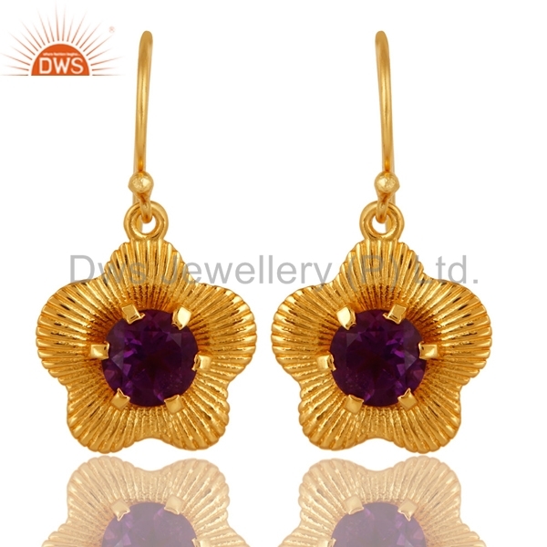 Amethyst Stone Fine Earrings - 925 Sterling Silver Design, Trendy Aesthetic With Quality Assurance