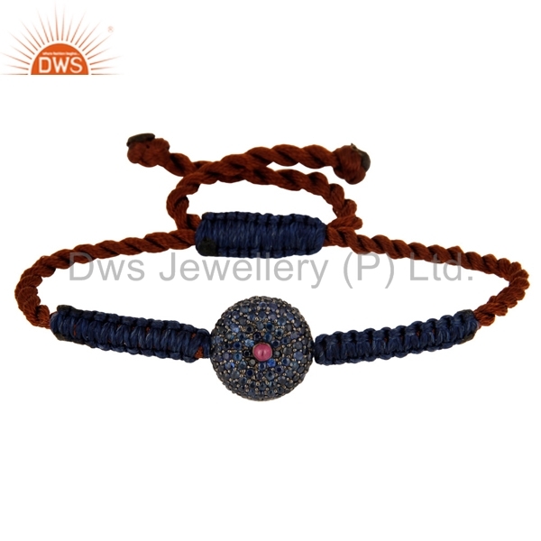 Ruby & Blue Sapphire Macrame Bracelet
