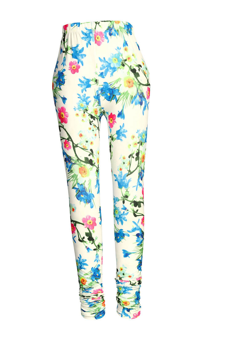 Printed Legging - Cotton, Size Xl, Length 40, Multi Colour | Quick Dry, Washable, Soft & Comfortable Digital Print Leggings For Girls