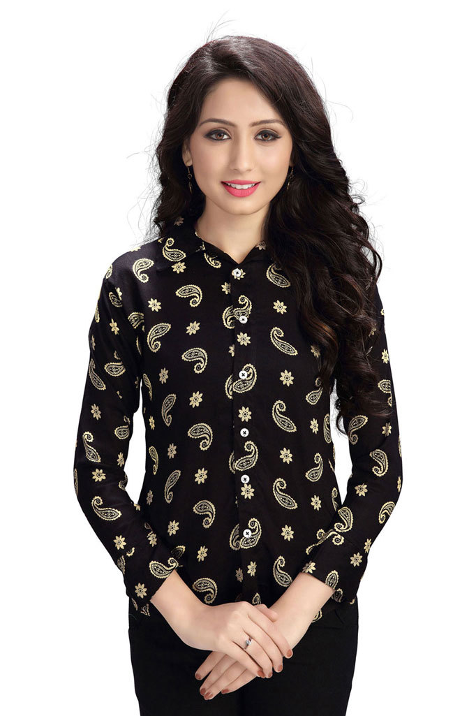 Western Tops - Premium Rayon Cotton, Xl Size, Black Color, 24-inch Length, Quick Dry & Washable Features, Perfect For Summer Wear