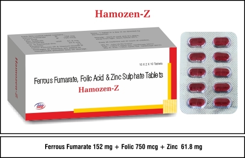 Ferrous Furnarate + Folic Acid + Zinc Application: Clinic