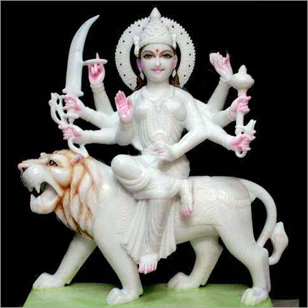 सफेद संगमरमर की दुर्गा की प्रतिमा