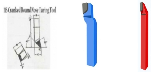 शैली 115 क्रैंक्ड राउंड नोज टूल