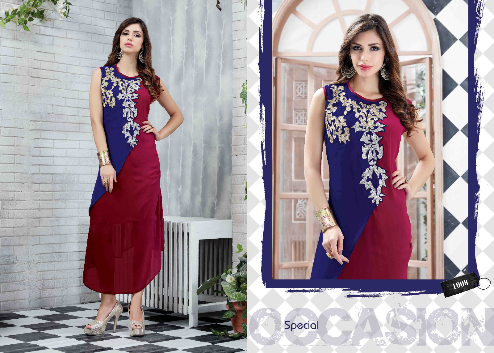Blue Georgette Kurti(blue)
