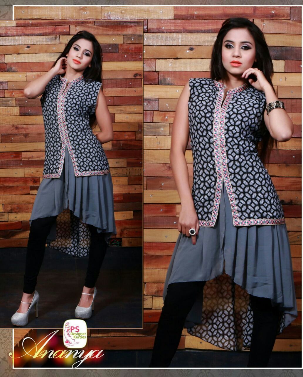 Grey Georgette Kurti(grey)