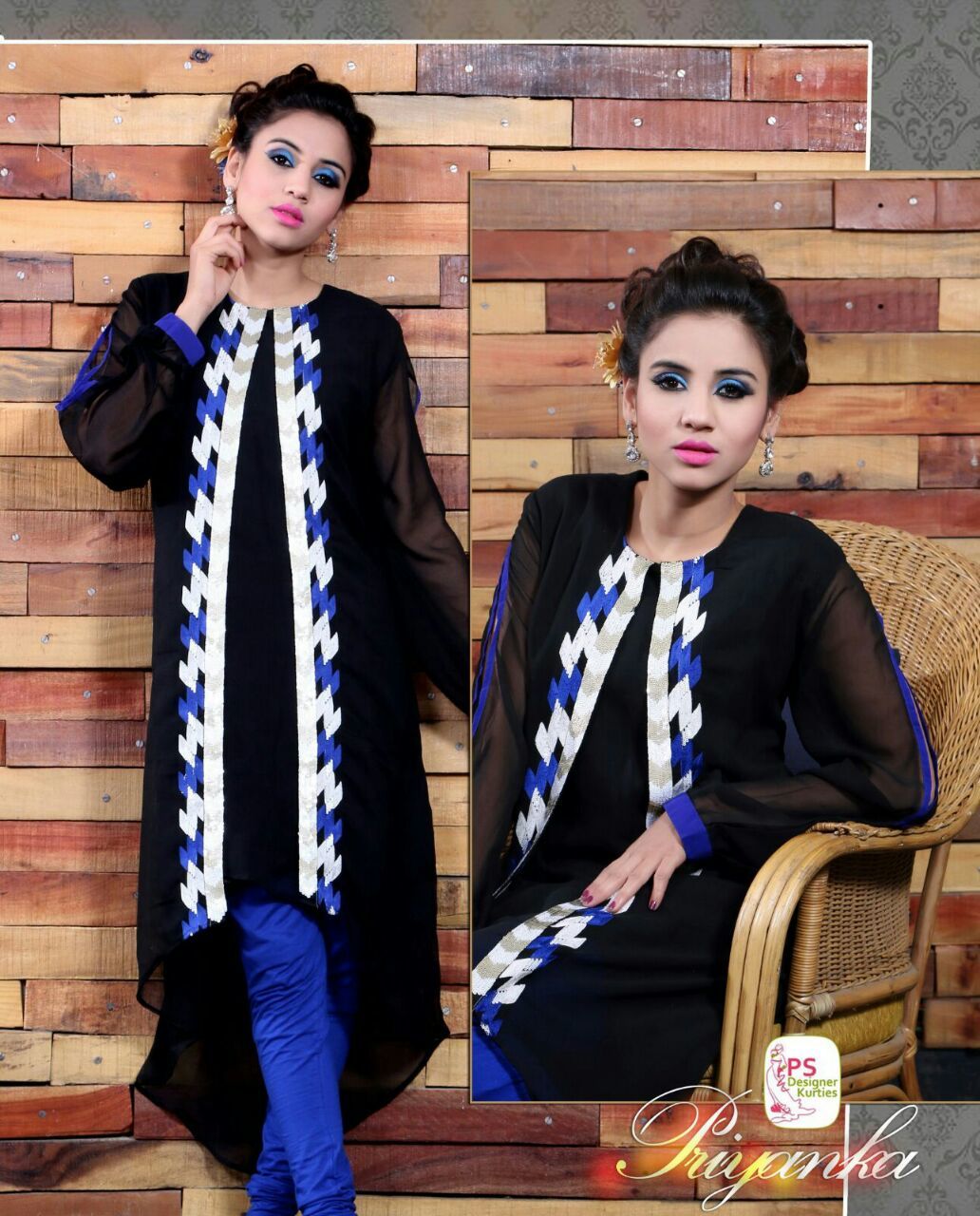 Grey Georgette Kurti(grey)