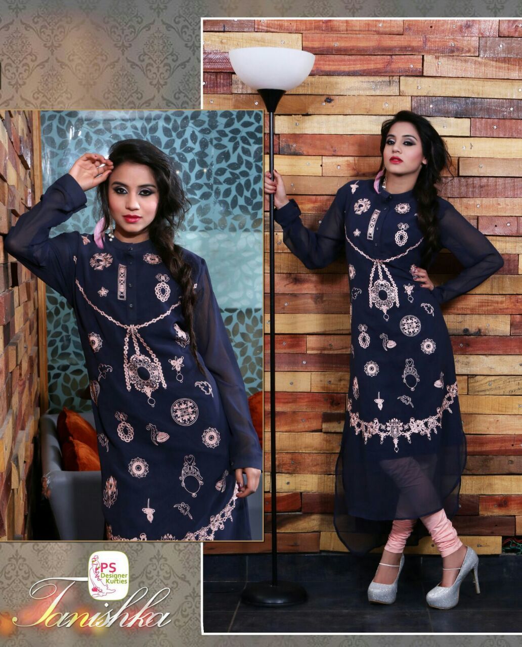 Grey Georgette Kurti(grey)