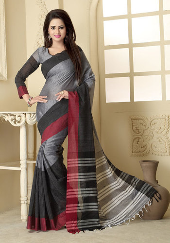 Black Designer Cotton Saree