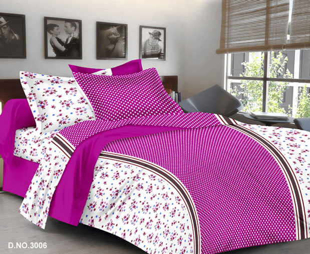Pink Digital Prints Bed Sheets
