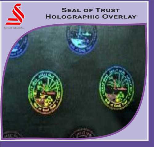 Seal of Trust Holographic Overlay for PVC Cards - PET Material, Sizes 50mm x 80mm to 54mm x 86mm, 25-100 Micron Thickness, Peel and Stick Application