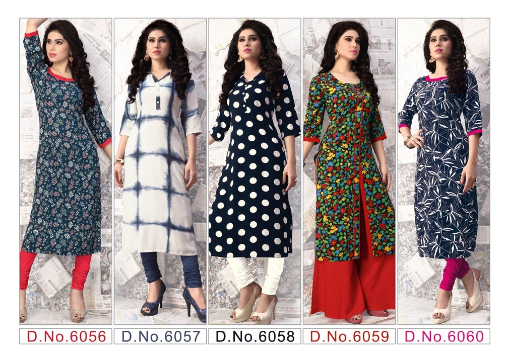 Multicolor Rayon Printed Kurti