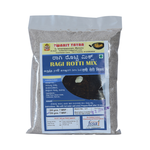 Ragi Rotti Mix - 500 gm, 15x20 cm | Quick Prep, Long Shelf Life, No Added Colors, Moisture Proof Packaging