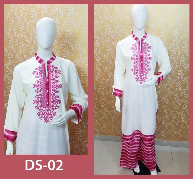 Indo Western Kurtis - Silk Blend, Knee-length, Mandarin Collar, Long Sleeves, Pink | Alluring Prints, Comfortable Wear, Elegant Look, Perfect Fit, Stylish Design