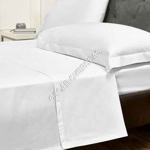 Plain Bed Sheet - 100% Cotton, Full Size, White Color | Washable, Elegant Look, Skin Friendly, Perfect for Hotels and Restaurants