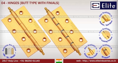 ब्रास बट हिंग्स लेकिन फाइनियल के साथ टाइप करें