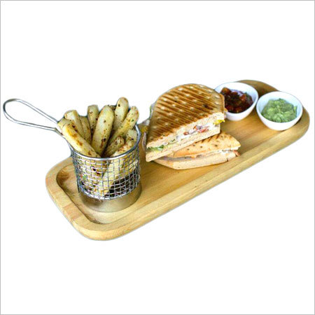 लकड़ी का बर्गर प्लेट