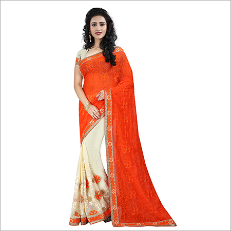 सादा डिज़ाइनर साड़ी