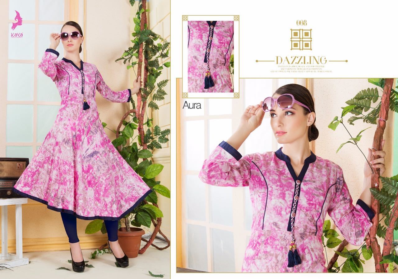 Blue And Mix Designer Rayon Kurti