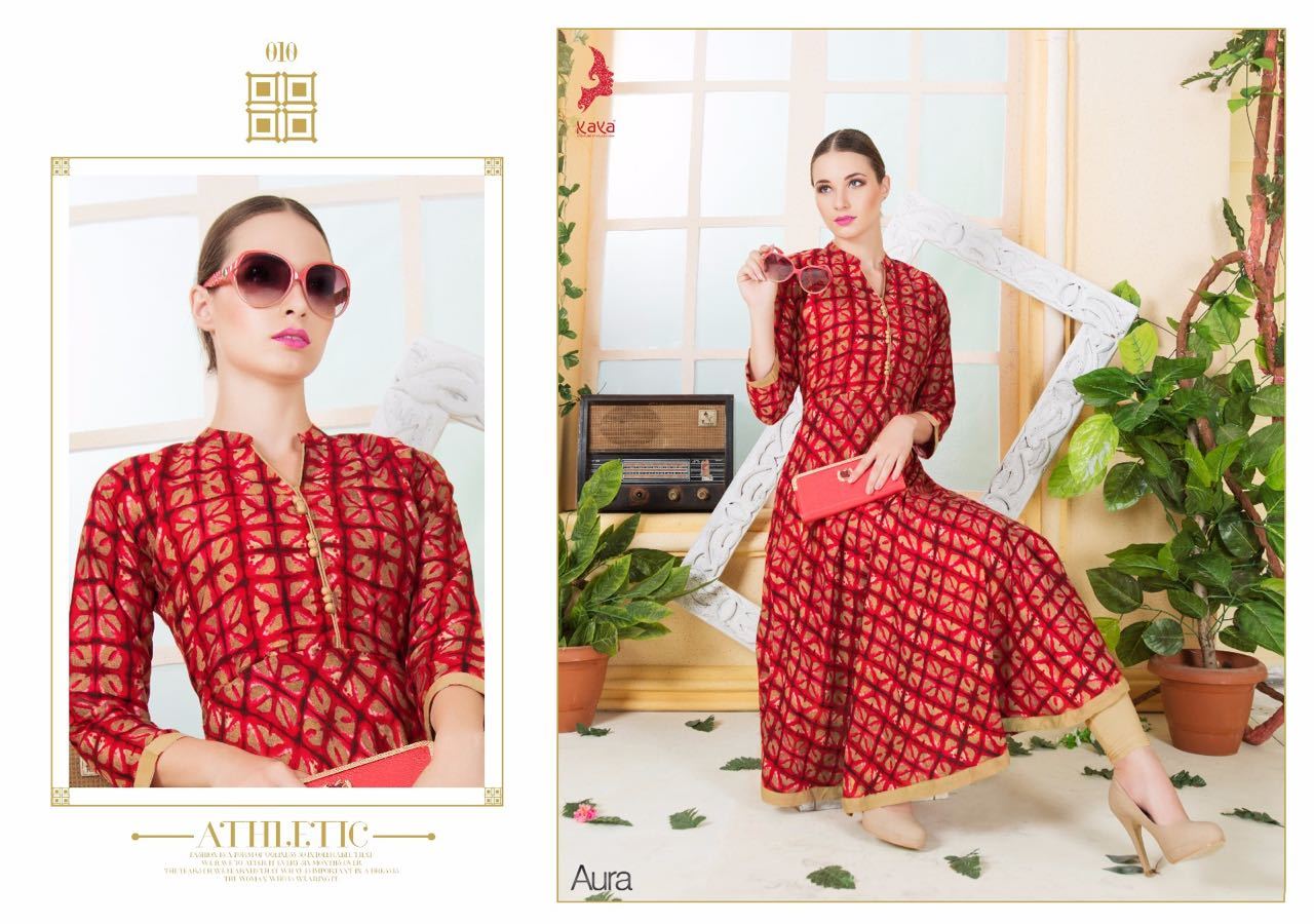 Blue And Mix Designer Rayon Kurti