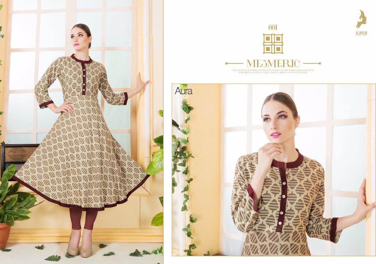 Blue And Mix Designer Rayon Kurti