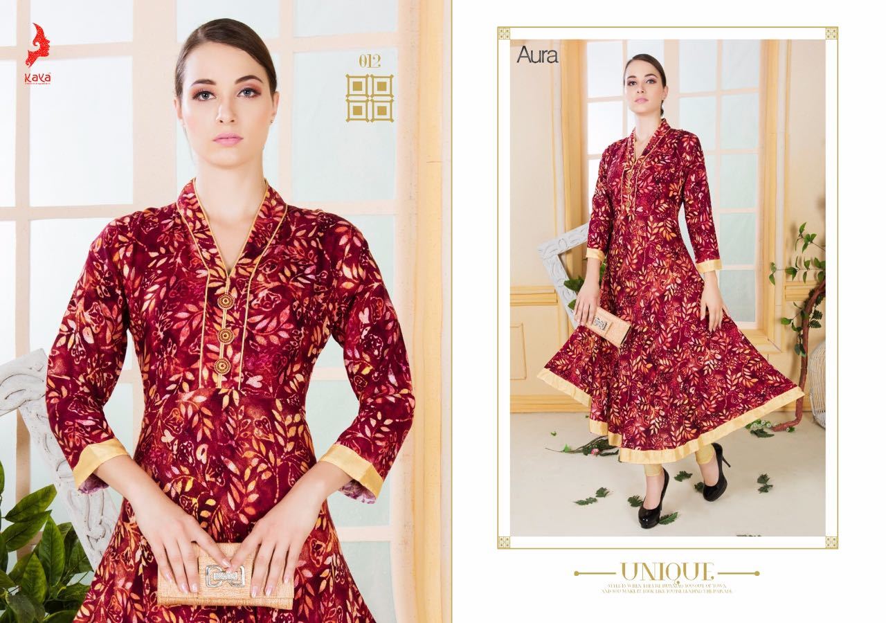 Designer Rayon Kurti - Ladies L/xl Mix Printed Fabric, 3-4th Sleeve Simple Style