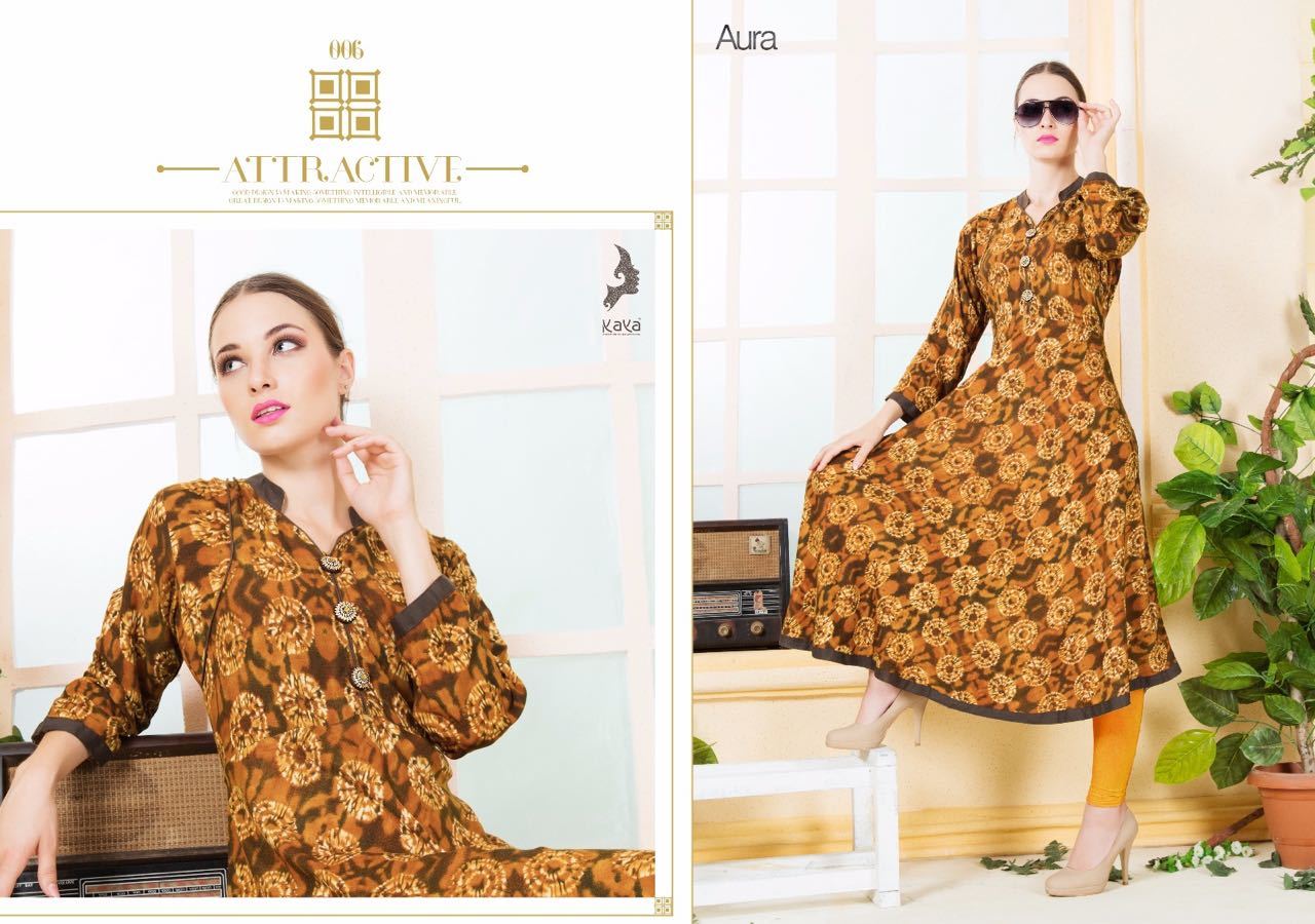 Designer Rayon Kurti - Ladies L/xl Mix Printed Fabric, 3-4th Sleeve Simple Style