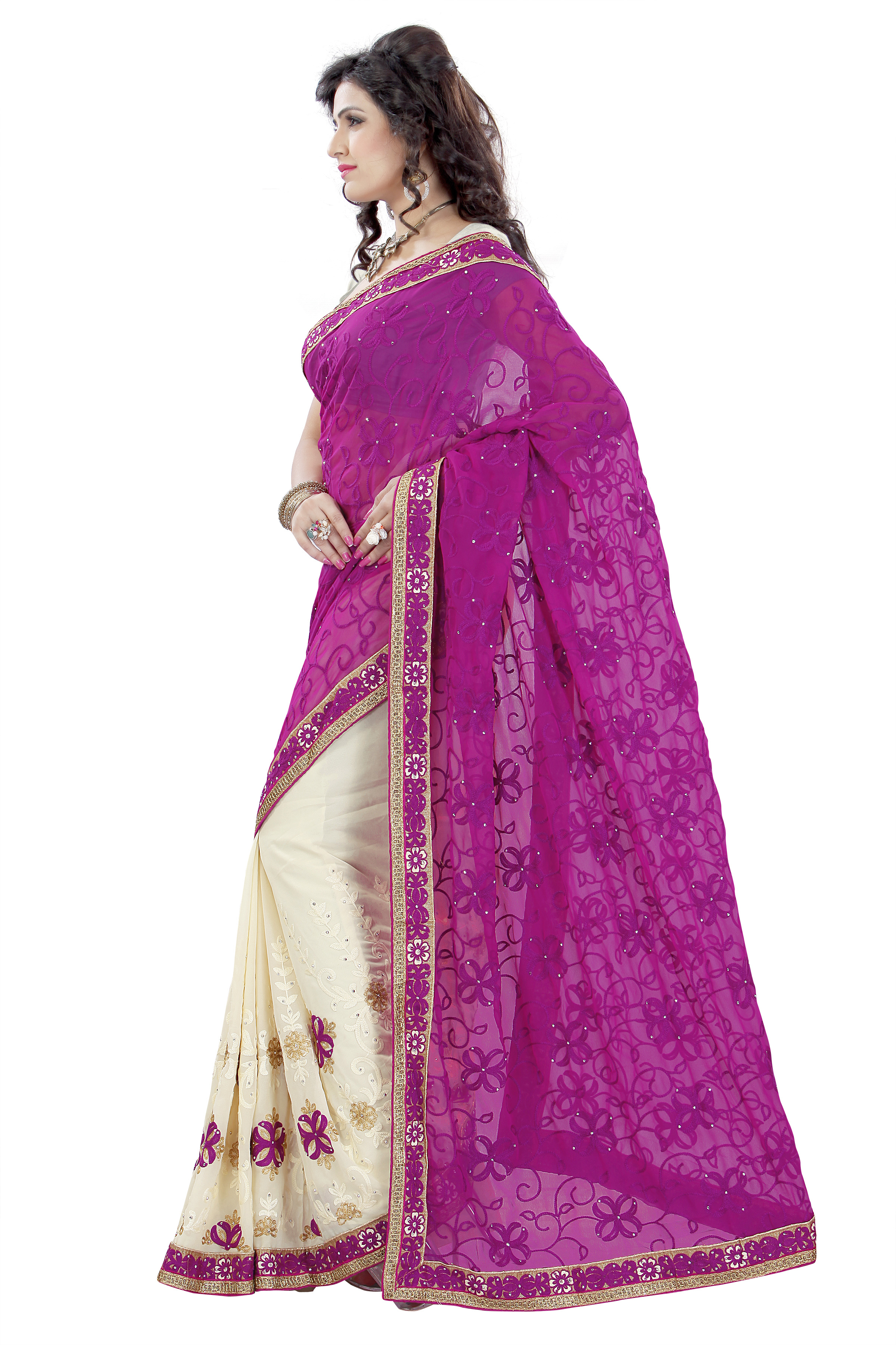 Deep Pink Fancy Designer Sarees