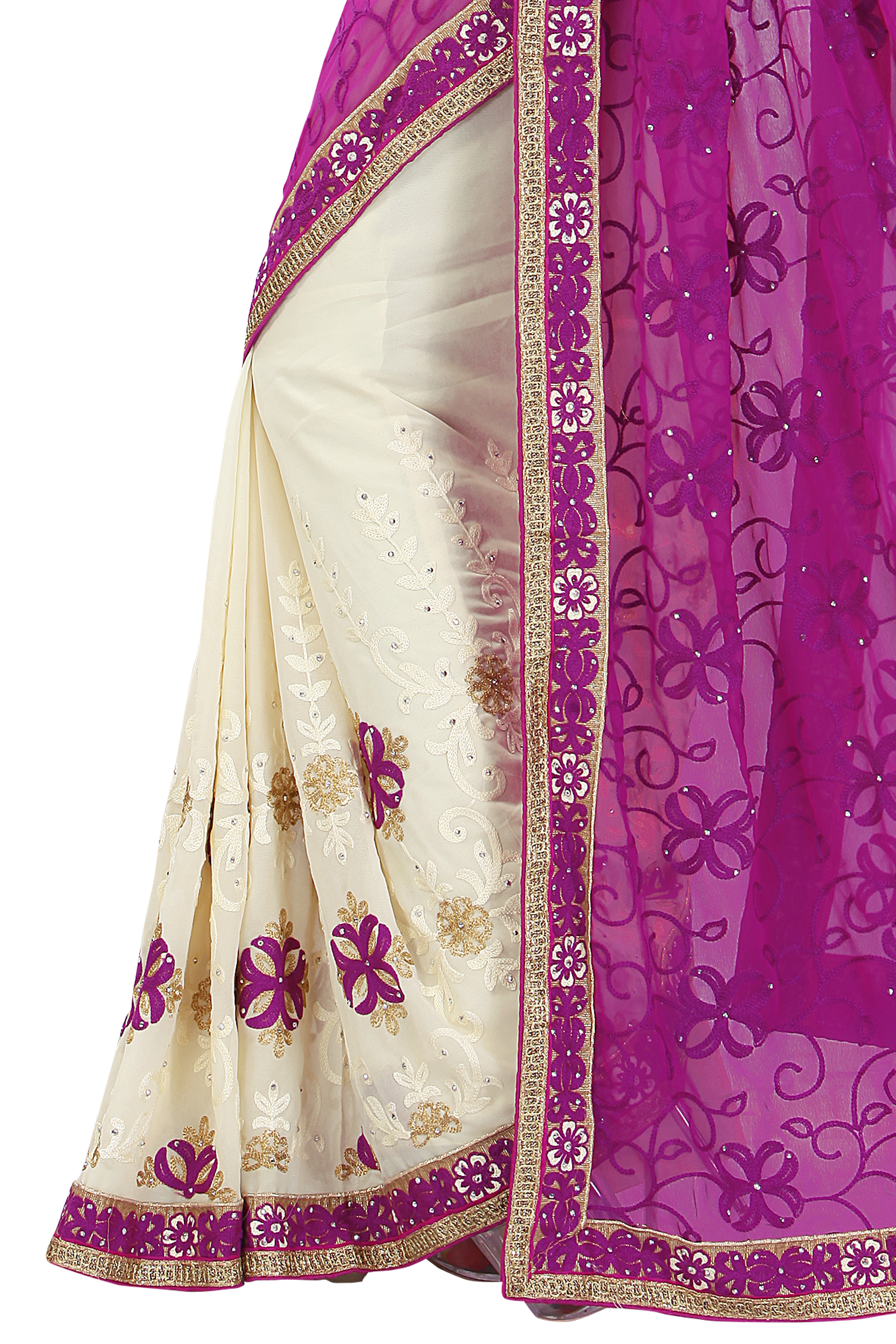 Deep Pink Fancy Designer Sarees