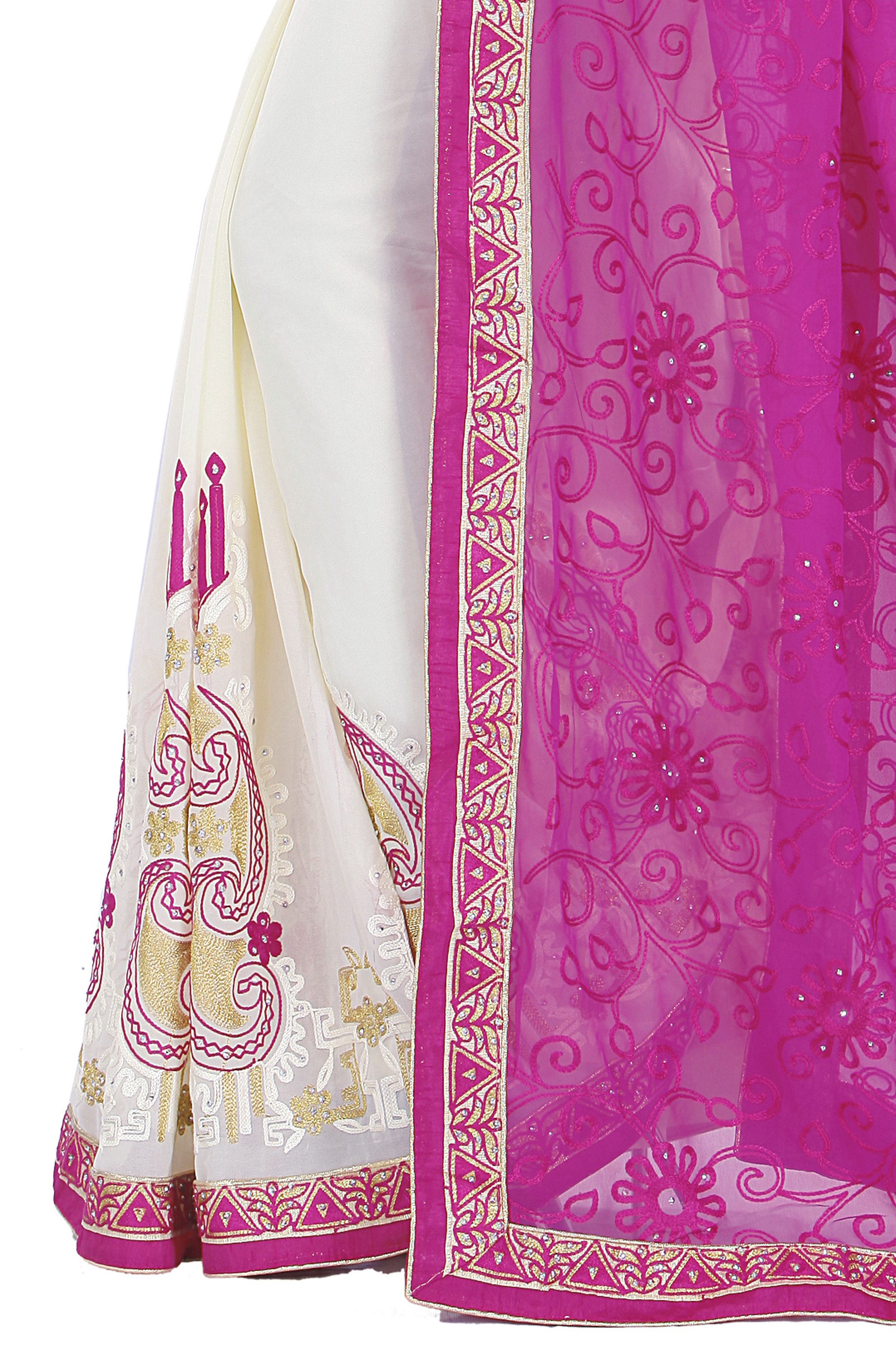 Designer Embroidered Printed Saree