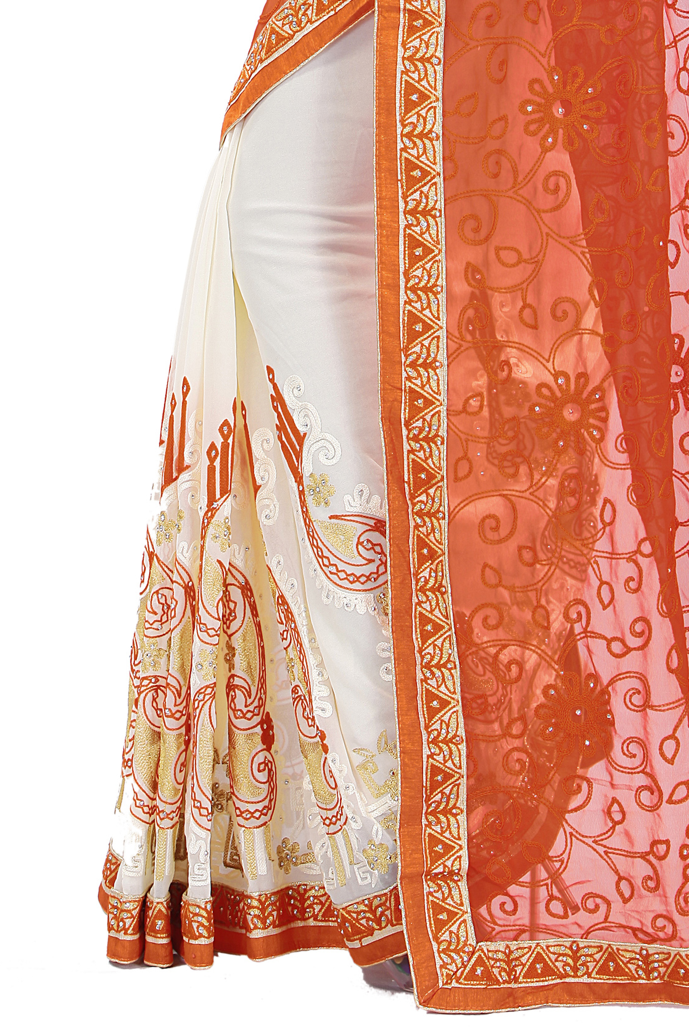Designer Embroidered Printed Saree