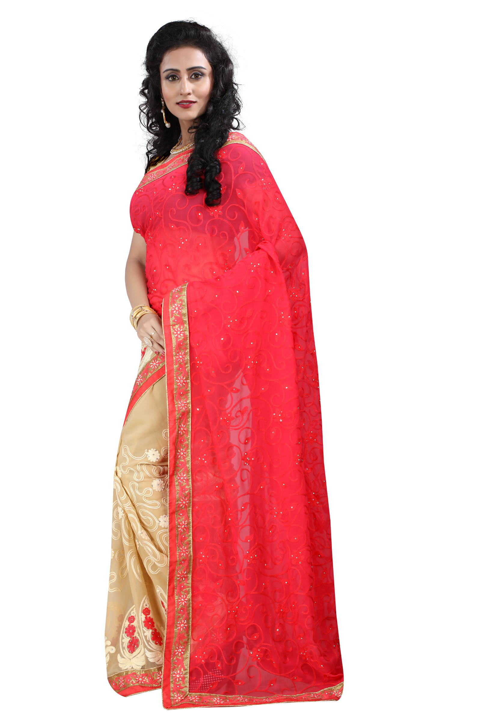 Embroidered Georgette Saree