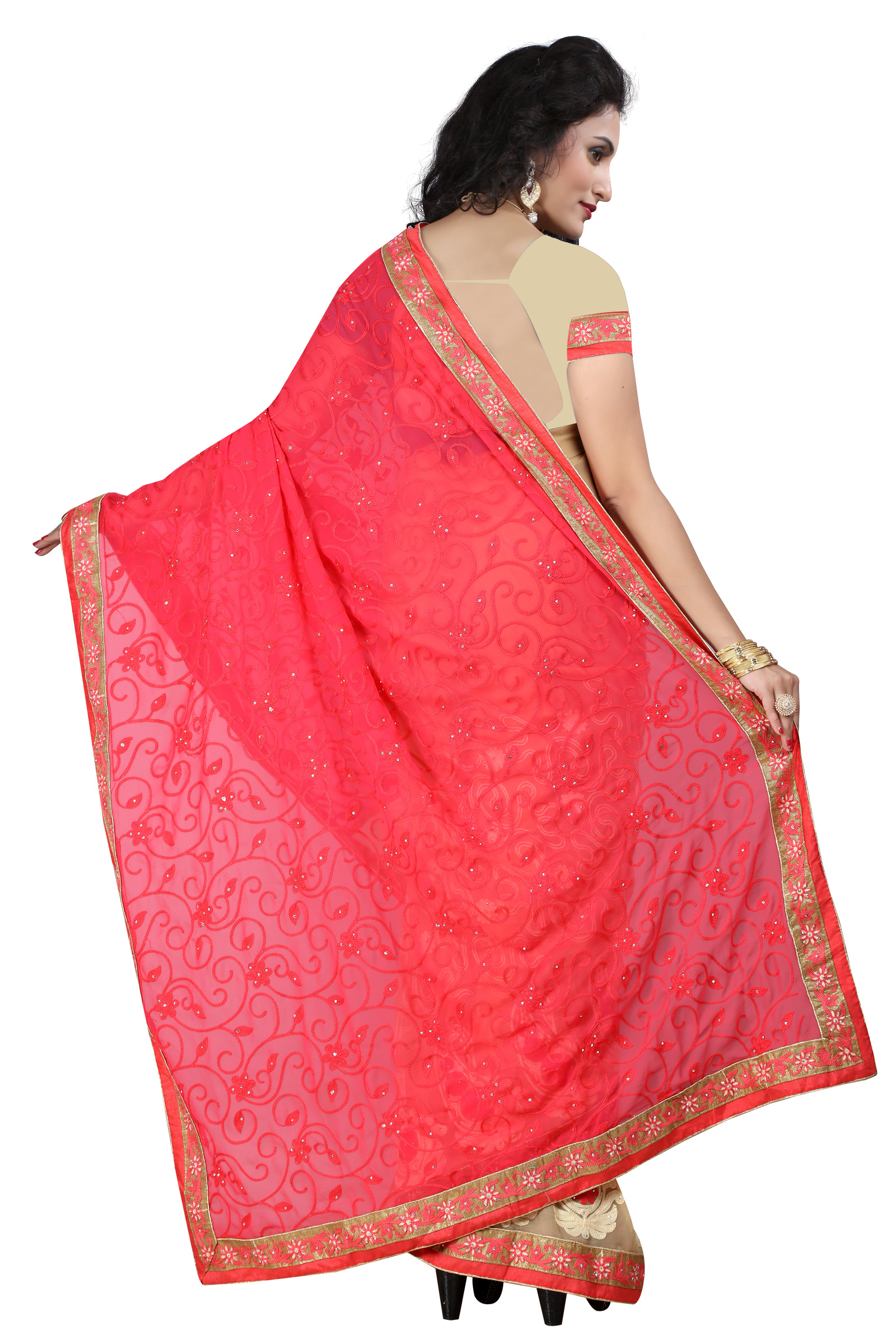 Embroidered Georgette Saree