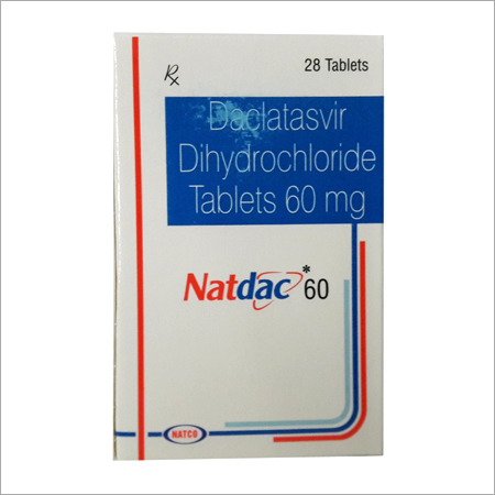 Natdac (Daclatasvir Dihydrochloride Tablet 60 Mg) एक दवा है जो मुख्य रूप से हेपेटाइटिस C के इलाज के लिए उपयोग की जाती है। यह वायरस के गुणन को रोकने में मदद करती है और रोग के लक्षणों को कम कर सकती है।