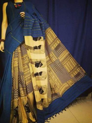 Cotton Blue Khesh Gurjari Saree