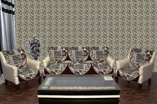 प्रिंटेड चेनिल सोफा कवर सितारा