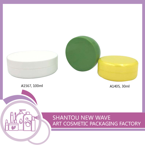 स्क्रू कैप के साथ कॉस्मेटिक क्षेत्रों की प्लास्टिक पैकेजिंग खाली क्रीम जार कंटेनर