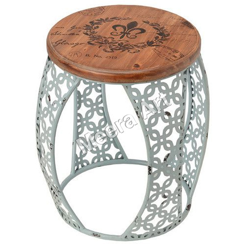 वुड राउंड स्टूल