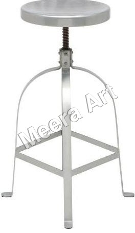 मेटल सिल्वर इंडस्ट्रियल स्टूल