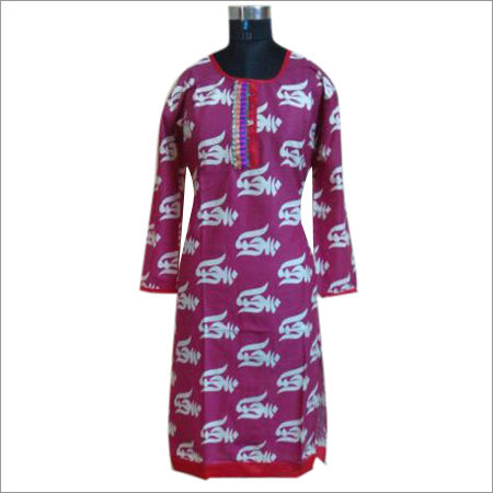 Pink Printed Cotton Kurtis