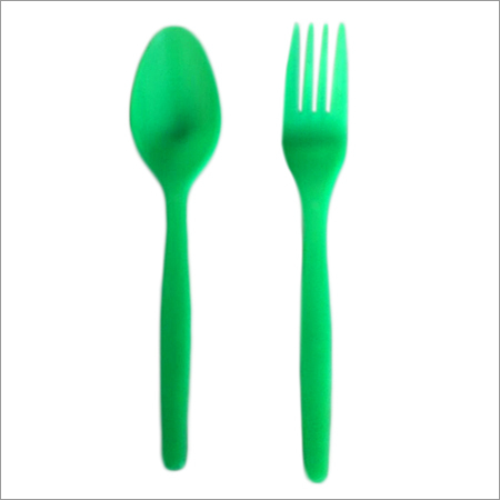 Coloured Disposable Cutlery - Bio-Friendly Plastic, 6 Inch Size, Cool Green Color | Durable, Hygienic, Soft, Eco-Friendly
