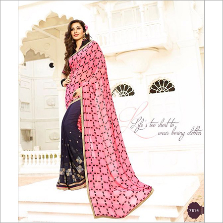 चिफ़न छायांकित साड़ी