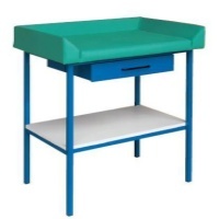 Baby Changing Table - Mild Steel Frame, 80L x 45W x 90H cm | PU Foam Mattress, 3-Side Border, Under Shelf Provision