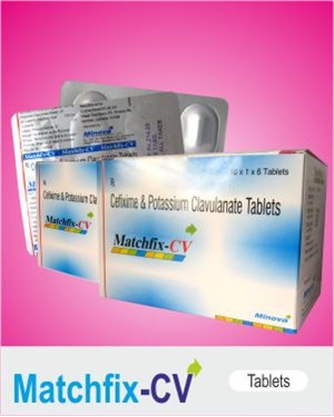 Matchfix-Cv Tablets Ingredients: Cefiximei.P (As Trihydrate) Eqv. To Anhydrous Cefixime 200Mg + Potassium Clavulanate Diluted I.P Eqv. To Clavulanic Acid 125Mg