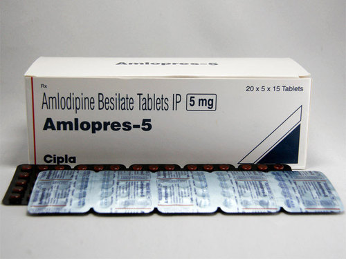 Amlopres - Amlodipine 5mg Tablets | For Effective Hypertension Treatment and Chest Pain Relief, Store in Dry Place