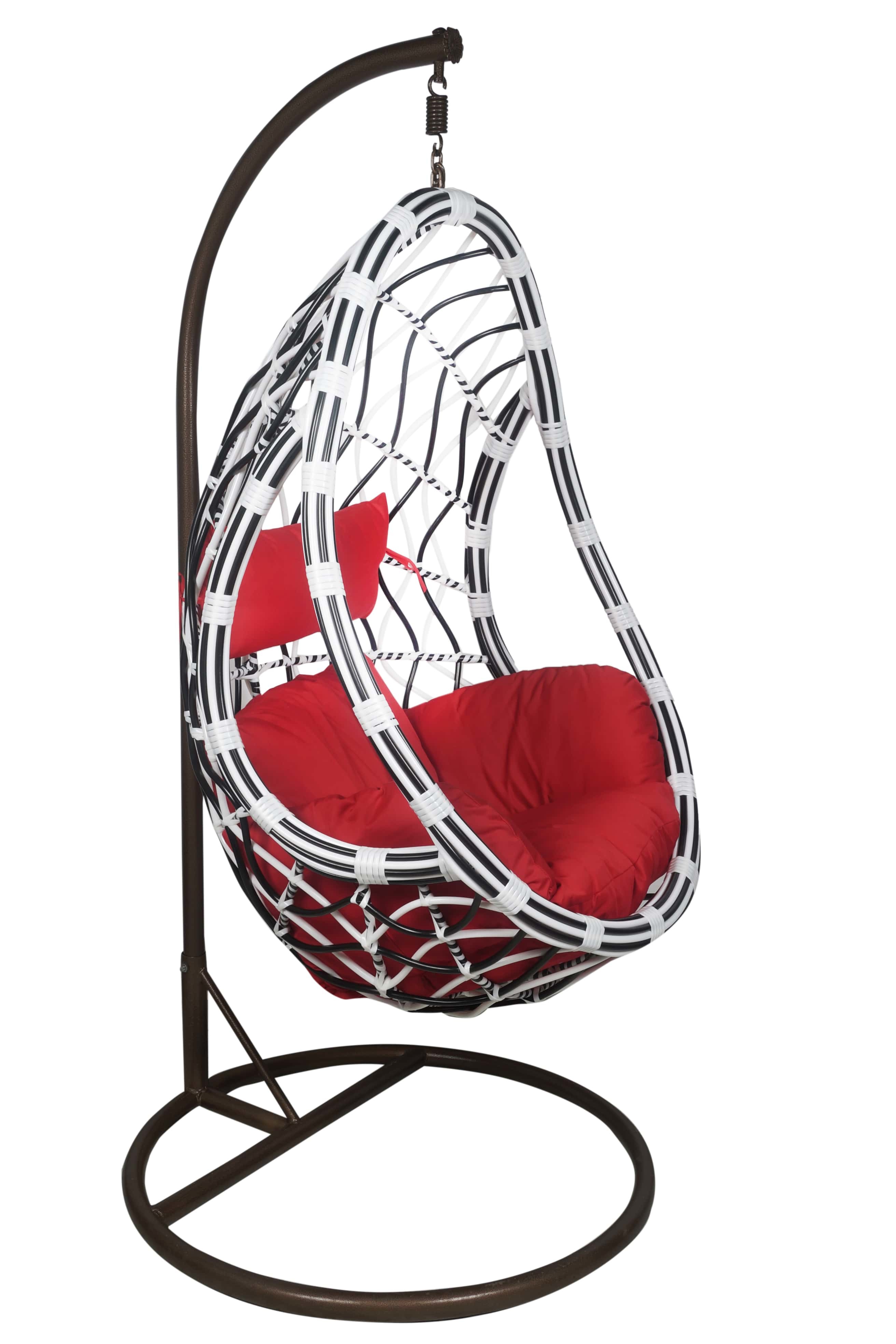 Wicker Hanging Chair With Cushions & Stand No Assembly Required