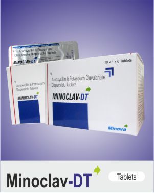 Minoclav-Dt Tablets Ingredients: Amoxycillin Trihydrate I.P Eq. To Amoxycilin 200 Mg +Potassium Clavulanate Diluted I.P Eq. To Clavulanic Acid 28.5Mg