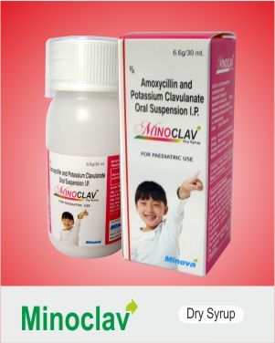 Minoclav Dry Syrup Ingredients: Amoxycillin Trihydrate I.P Eq. To Amoxycilin 200 Mg +Potassium Clavulanate Diluted I.P Eq. To Clavulanic Acid 28.5Mg