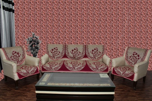 प्रिंटेड चेनिल सोफा कवर सितारा