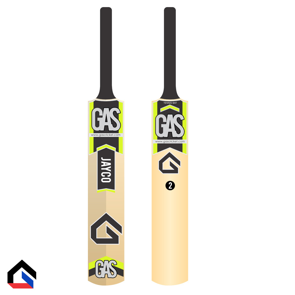 Gas Jayco Bat - Willow, 32x4x1.5 Inch, Black | Lightweight, Full Size, Tennis Ball Cricket, Junior/senior
